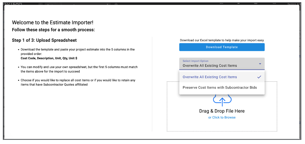 Estimate Import for RedTeam Go